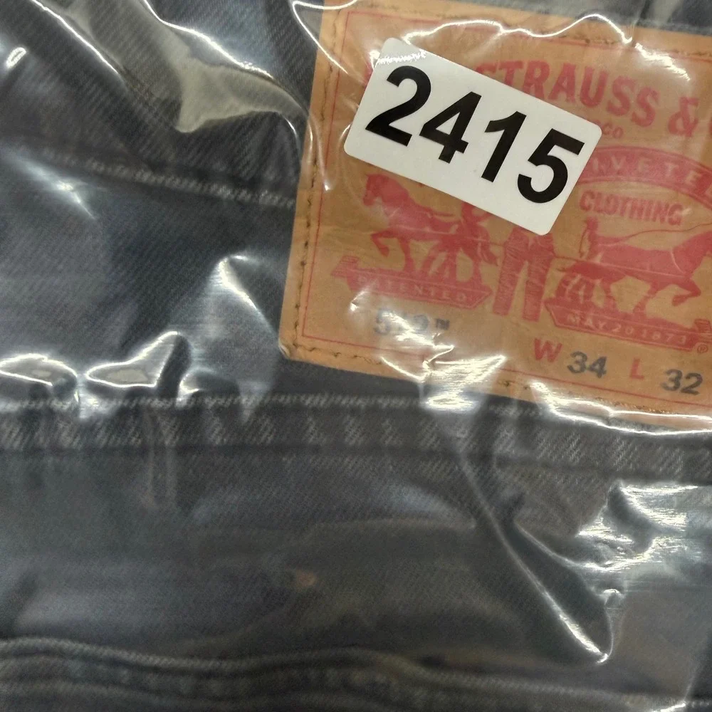 Levi's 512 Slim Taper Jeans Mens 34x32 Gray Charcoal Stretch Denim Pants‎